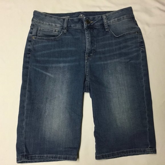 Dark Denim Bermuda Shorts Sz 8 - Picture 1 of 5